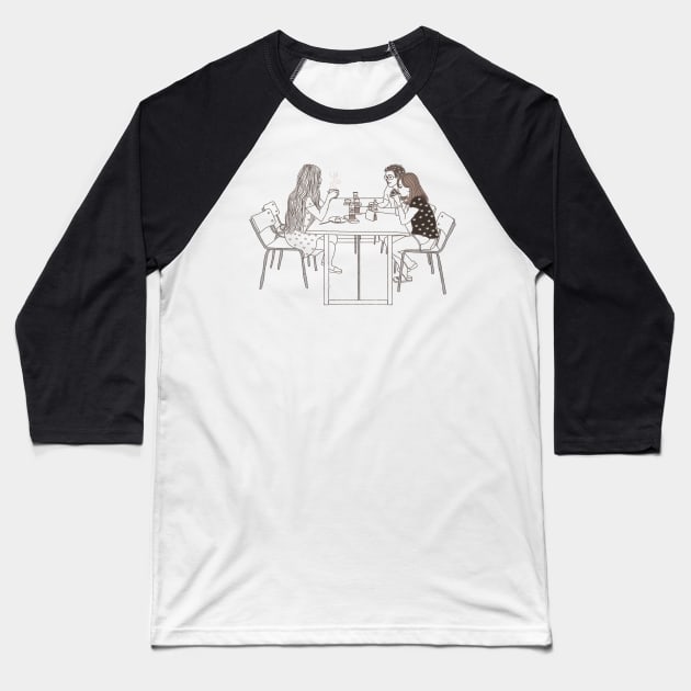 Coffee with Friends Baseball T-Shirt by Hello Earthling